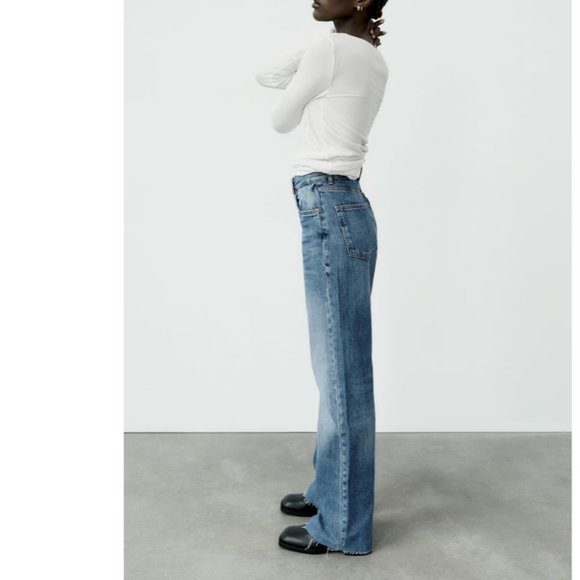 Zara High Rise Wide Leg Jean - Picture 2 of 6